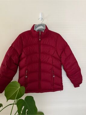 L.L. Bean Womens Burgundy Red Puffer Jacket